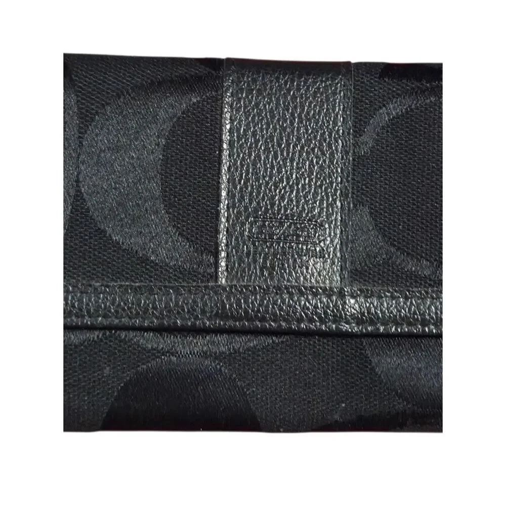 Vintage Black Coach Canvas/leather Wallet
